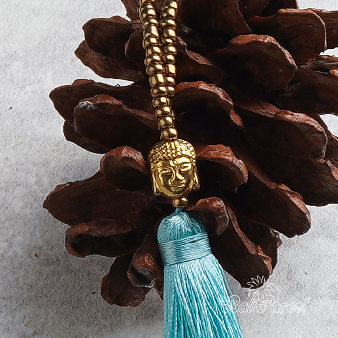 Buddha Beads With Tassel Necklace